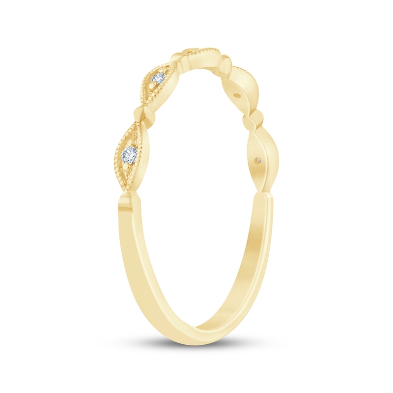 Main Image 2 of Now + Forever Lab-Grown Diamonds Milgrain Anniversary Ring 1/20 ct tw 10K Yellow Gold