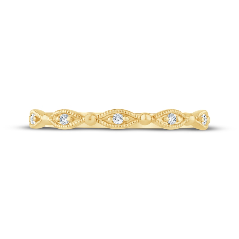 Main Image 3 of Now + Forever Lab-Grown Diamonds Milgrain Anniversary Ring 1/20 ct tw 10K Yellow Gold