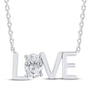 Thumbnail Image 1 of KAY Lab-Grown Diamonds "Love" Oval-Cut Solitaire Necklace 1/4 ct tw Sterling Silver 18" (F/SI2)