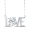Thumbnail Image 2 of KAY Lab-Grown Diamonds "Love" Oval-Cut Solitaire Necklace 1/4 ct tw Sterling Silver 18" (F/SI2)
