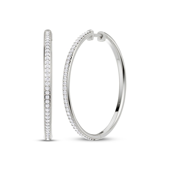 KAY Lab-Grown Diamonds Hoop Earrings 1/2 ct tw Sterling Silver