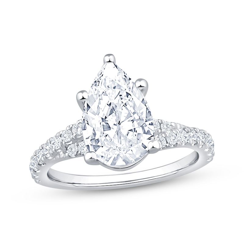 Main Image 1 of Now + Forever Lab-Grown Diamonds Pear-Shaped Engagement Ring 3-1/2 ct tw 14K White Gold