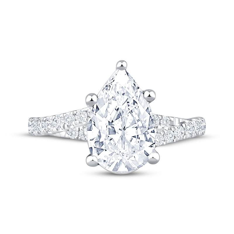 Main Image 3 of Now + Forever Lab-Grown Diamonds Pear-Shaped Engagement Ring 3-1/2 ct tw 14K White Gold