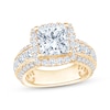 Thumbnail Image 1 of Now + Forever Lab-Grown Diamonds Princess-Cut Halo Engagement Ring 5 ct tw 14K Yellow Gold