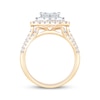 Thumbnail Image 2 of Now + Forever Princess-Cut Quad Diamond Double Halo Engagement Ring 2 ct tw 14K Yellow Gold