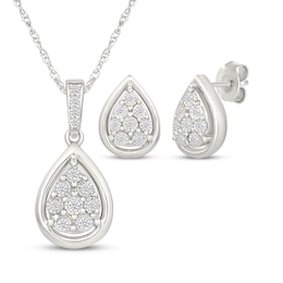 KAY Lab-Grown Diamonds Multi-Stone Teardrop Gift Set 1/6 ct tw Sterling Silver
