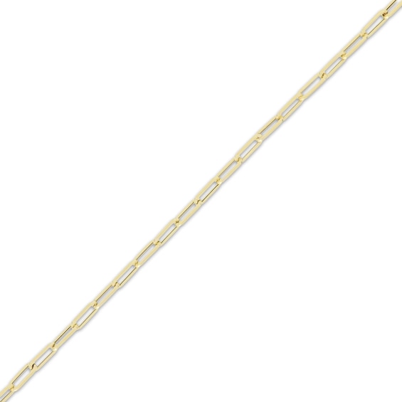 Thumbnail Image 2 of 2.3mm Paperclip Chain Anklet Hollow 10K Yellow Gold 10"