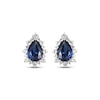 Thumbnail Image 2 of Pear-Shaped Blue Lab-Created Sapphire & White Lab-Created Sapphire Earrings Sterling Silver