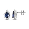 Thumbnail Image 3 of Pear-Shaped Blue Lab-Created Sapphire & White Lab-Created Sapphire Earrings Sterling Silver