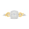 Thumbnail Image 4 of Lab-Grown Diamond Cushion-Shaped Halo Promise Ring 1/5 ct tw 10K Two-Tone Gold