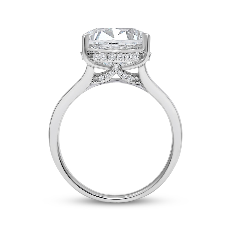 Main Image 2 of Now + Forever Lab-Grown Diamonds Oval-Cut Solitaire Hidden Halo Engagement Ring 6-1/6 ct tw 14K White Gold (F/VS2)