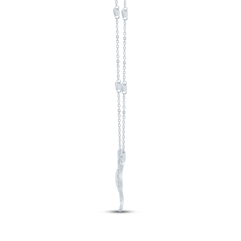 Main Image 3 of Monique Lhuillier Bliss Lab-Grown Diamond Bow Necklace 5/8 ct tw Platinum-Plated Sterling Silver 18"