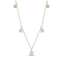 Neil Lane Desert Diamonds Dangle Station Necklace 1-1/4 ct tw 10K Yellow Gold 18"