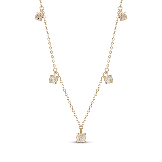Neil Lane Desert Diamonds Dangle Station Necklace 1-1/4 ct tw 10K Yellow Gold 18"