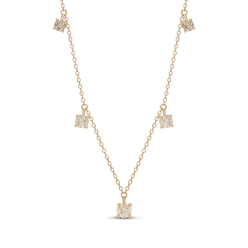 Main Image 1 of Neil Lane Desert Diamonds Dangle Station Necklace 1-1/4 ct tw 10K Yellow Gold 18"
