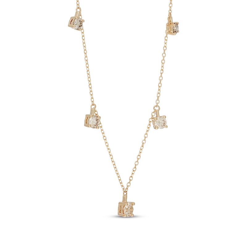 Main Image 2 of Neil Lane Desert Diamonds Dangle Station Necklace 1-1/4 ct tw 10K Yellow Gold 18"