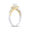 Thumbnail Image 2 of Multi-Diamond Swirl Halo Promise Ring 1/5 ct tw 10K Two-Tone Gold