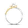 Thumbnail Image 4 of Multi-Diamond Swirl Halo Promise Ring 1/5 ct tw 10K Two-Tone Gold
