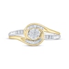 Thumbnail Image 5 of Multi-Diamond Swirl Halo Promise Ring 1/5 ct tw 10K Two-Tone Gold