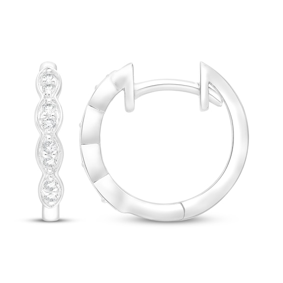 KAY Lab-Grown Diamonds Wavy Hoop Earrings 1/10 ct tw 10K White Gold