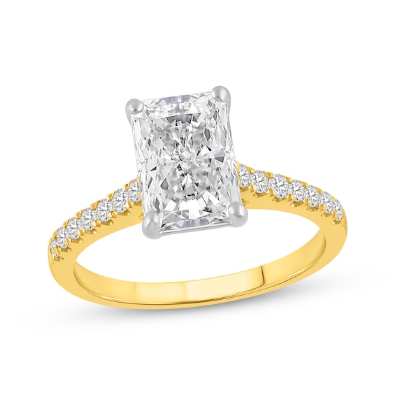 Now + Forever Lab-Grown Diamonds Radiant-Cut Engagement Ring 2-1/4 ct tw 14K Two-Tone Gold
