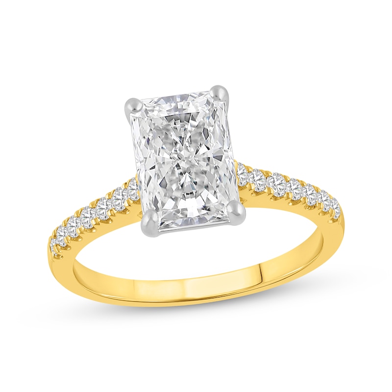 Main Image 1 of Now + Forever Lab-Grown Diamonds Radiant-Cut Engagement Ring 2-1/4 ct tw 14K Two-Tone Gold