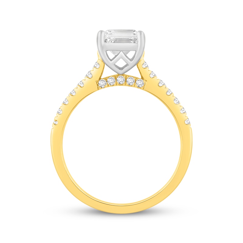 Main Image 3 of Now + Forever Lab-Grown Diamonds Radiant-Cut Engagement Ring 2-1/4 ct tw 14K Two-Tone Gold