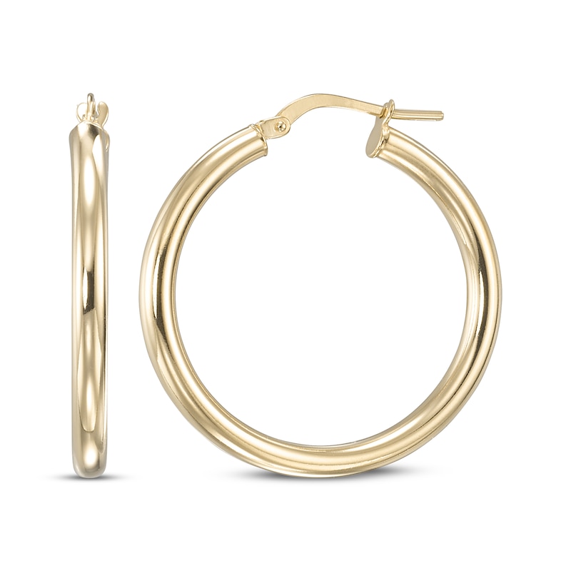 Main Image 1 of Hoop Earrings 24K Yellow Gold Vermeil Sterling Silver 31mm