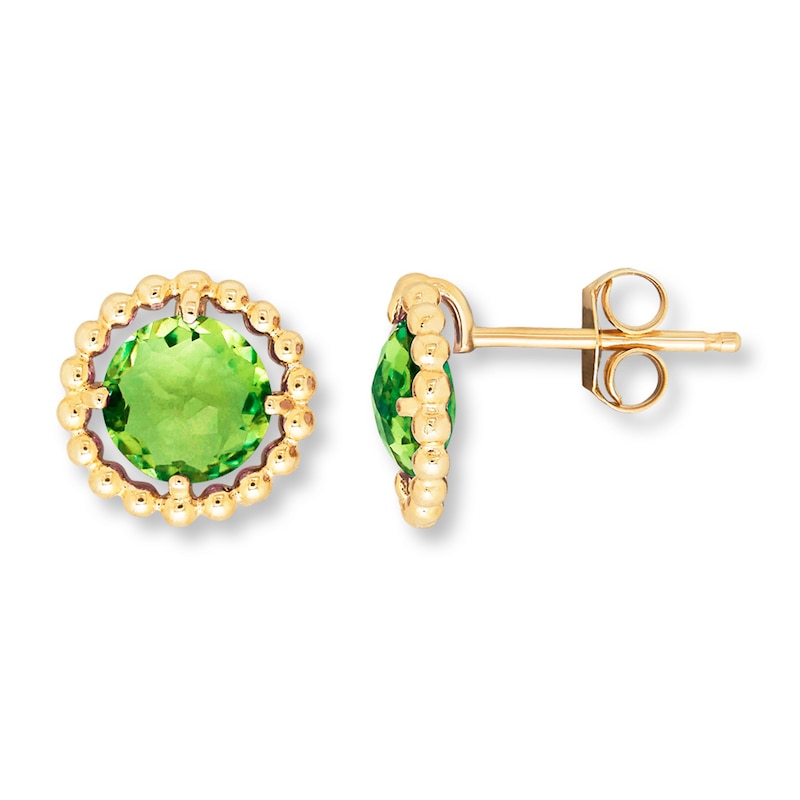 Main Image 1 of Peridot Earrings 10K Yellow Gold