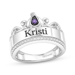 Disney Treasures Diamond & Round-Cut Amethyst Winnie the Pooh Ring 1/5 ct tw Sterling Silver