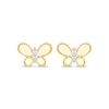 Thumbnail Image 2 of KAY Lab-Grown Diamonds Milgrain Butterfly Stud Earrings 1/20 ct tw 10K Yellow Gold