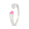Thumbnail Image 2 of KAY Lab-Grown Diamonds Pink Enamel Heart Deconstructed Ring 1/15 ct tw Sterling Silver