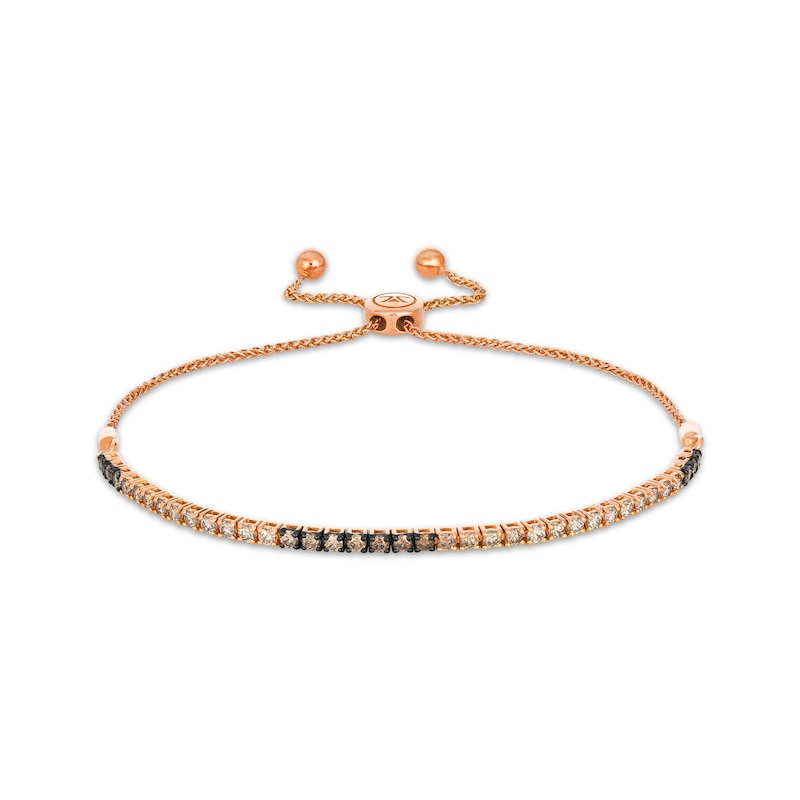 Main Image 1 of Le Vian Desert Diamonds Chocolate Ombré Bolo Bracelet 1 ct tw 14K Strawberry Gold 9.5"