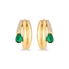 Thumbnail Image 2 of Le Vian Pear-Shaped Emerald Hoop Earrings 1/6 ct tw Diamonds 14K Honey Gold
