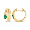 Thumbnail Image 3 of Le Vian Pear-Shaped Emerald Hoop Earrings 1/6 ct tw Diamonds 14K Honey Gold