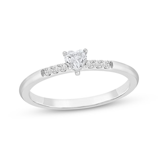 KAY Lab-Grown Diamonds Heart-Shaped Promise Ring 1/5 ct tw 10K White Gold