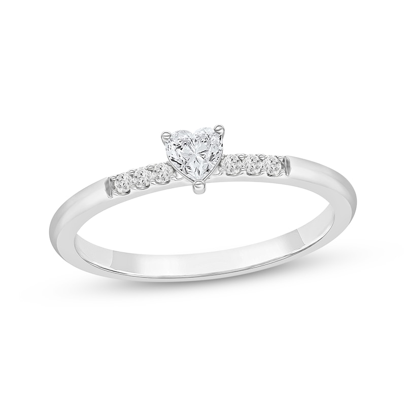 Main Image 1 of KAY Lab-Grown Diamonds Heart-Shaped Promise Ring 1/5 ct tw 10K White Gold