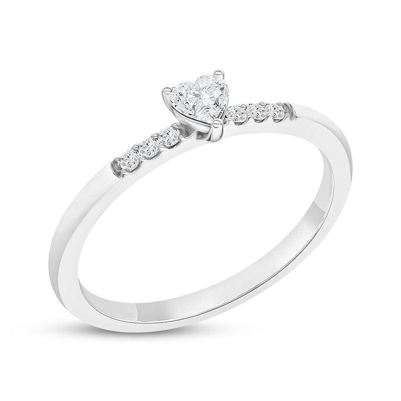 Main Image 2 of KAY Lab-Grown Diamonds Heart-Shaped Promise Ring 1/5 ct tw 10K White Gold