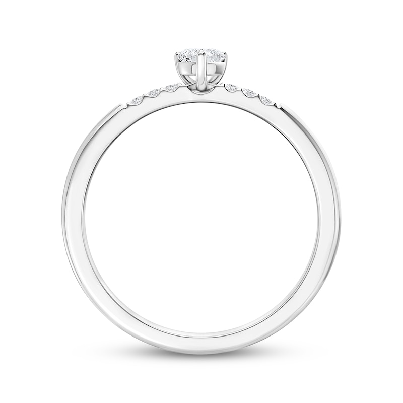 Main Image 4 of KAY Lab-Grown Diamonds Heart-Shaped Promise Ring 1/5 ct tw 10K White Gold