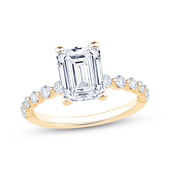 Now + Forever Lab-Grown Diamonds Emerald-Cut Engagement Ring 3-1/2 ct tw 14K Yellow Gold