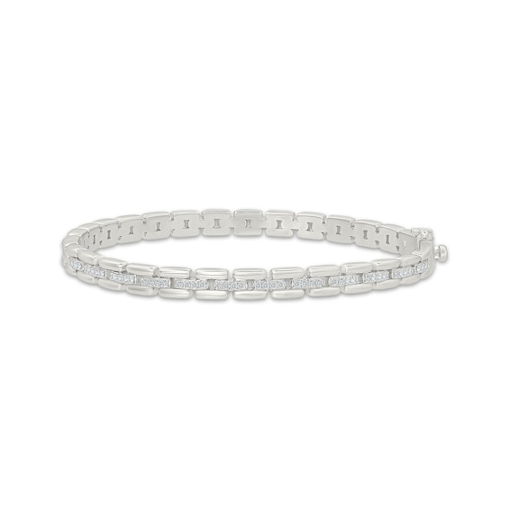 KAY Lab-Grown Diamonds Square Link Bangle Bracelet 1/3 ct tw Sterling Silver