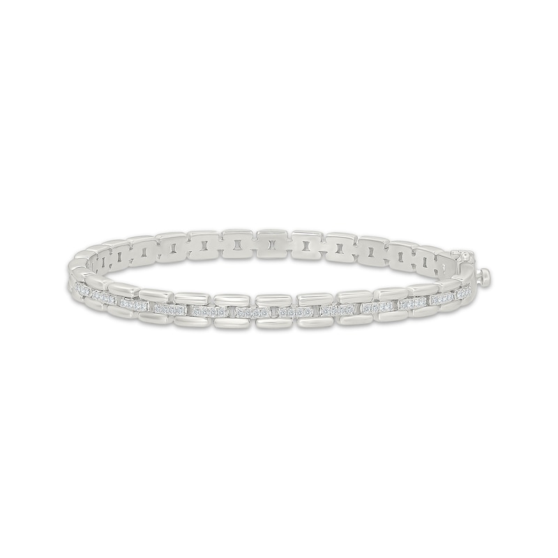 Main Image 1 of KAY Lab-Grown Diamonds Square Link Bangle Bracelet 1/3 ct tw Sterling Silver