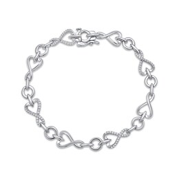 KAY Lab-Grown Diamonds Heart Infinity Link Bracelet 1/3 ct tw Sterling Silver 7"