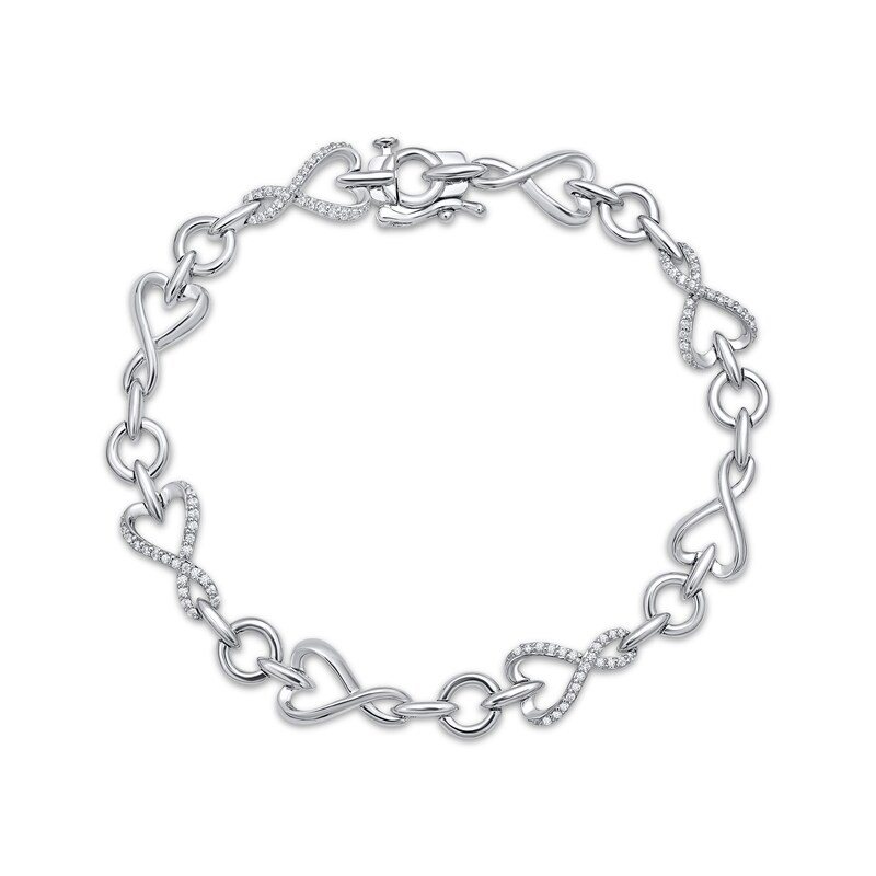 Main Image 1 of KAY Lab-Grown Diamonds Heart Infinity Link Bracelet 1/3 ct tw Sterling Silver 7"