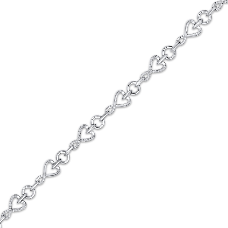 Main Image 2 of KAY Lab-Grown Diamonds Heart Infinity Link Bracelet 1/3 ct tw Sterling Silver 7"