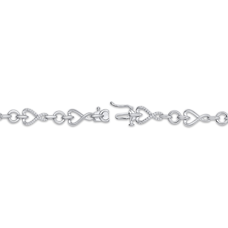Main Image 3 of KAY Lab-Grown Diamonds Heart Infinity Link Bracelet 1/3 ct tw Sterling Silver 7"