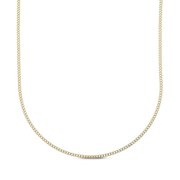 2mm Curb Chain Necklace Yellow Ion-Plated Stainless Steel 26"