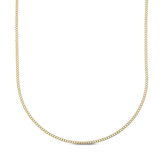 2mm Curb Chain Necklace Yellow Ion-Plated Stainless Steel 26"