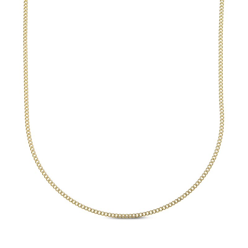 Main Image 1 of 2mm Curb Chain Necklace Yellow Ion-Plated Stainless Steel 26"