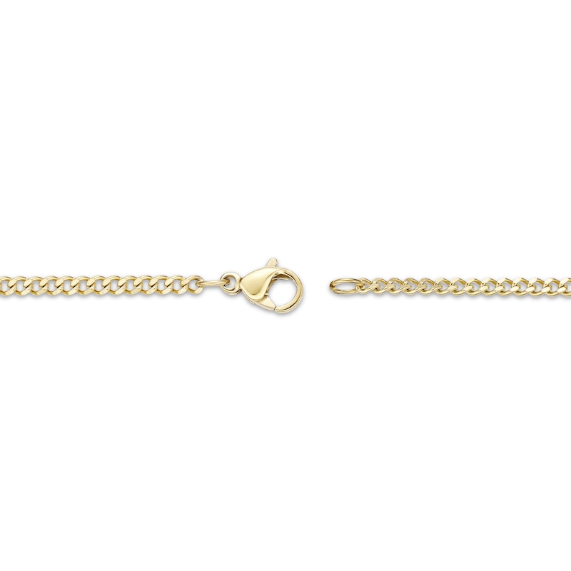 Main Image 3 of 2mm Curb Chain Necklace Yellow Ion-Plated Stainless Steel 26"